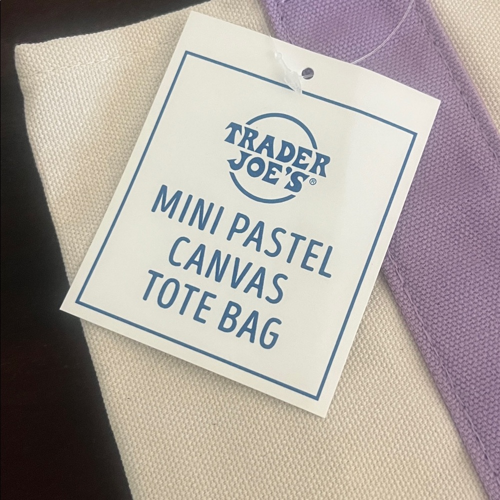 Trader Joe's Canvas Pastel Limited Tote Bags Set - Picture 2 of 9